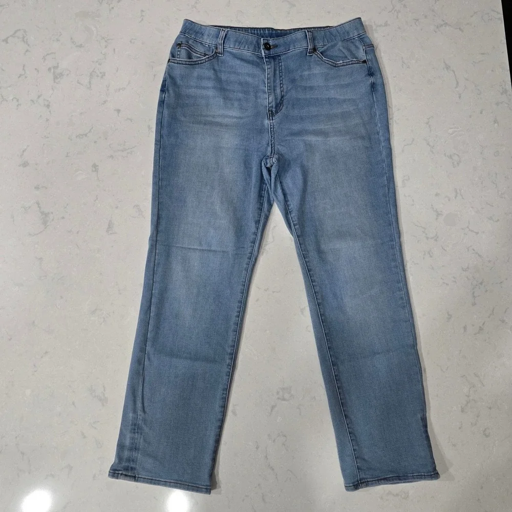 Matilda Jane Boho Floral Trim Straight Leg Jeans Light Wash Blue Girls Sz 12